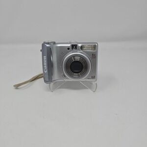 Canon PowerShot A540 Digital Camera 6.0MP Silver 4x Zoom Tested Need Memory Card